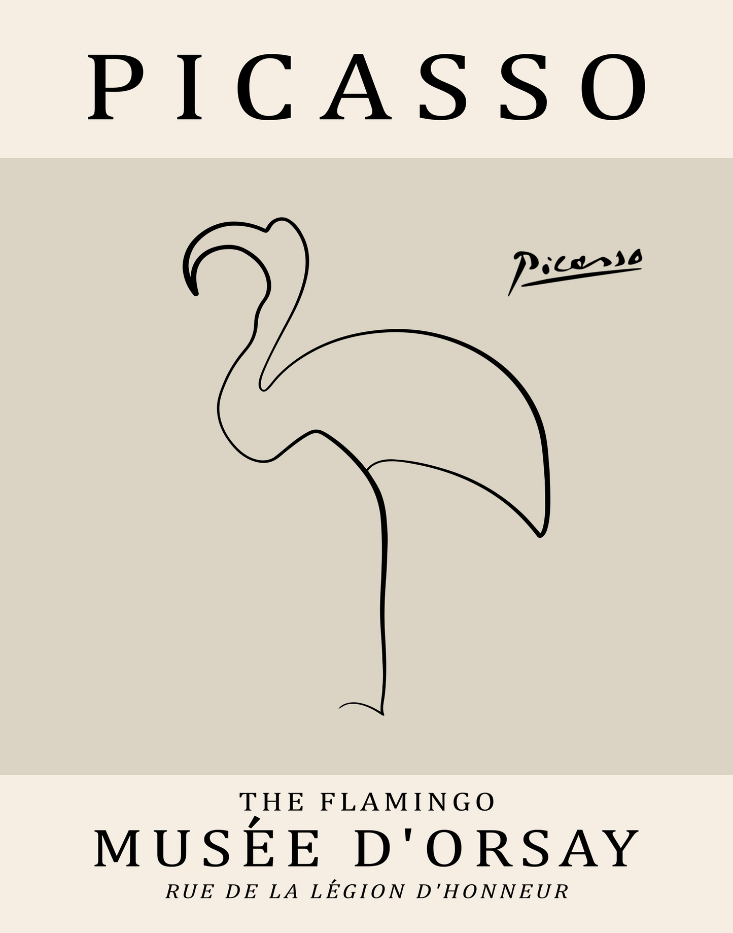 Picasso Flamingo Print