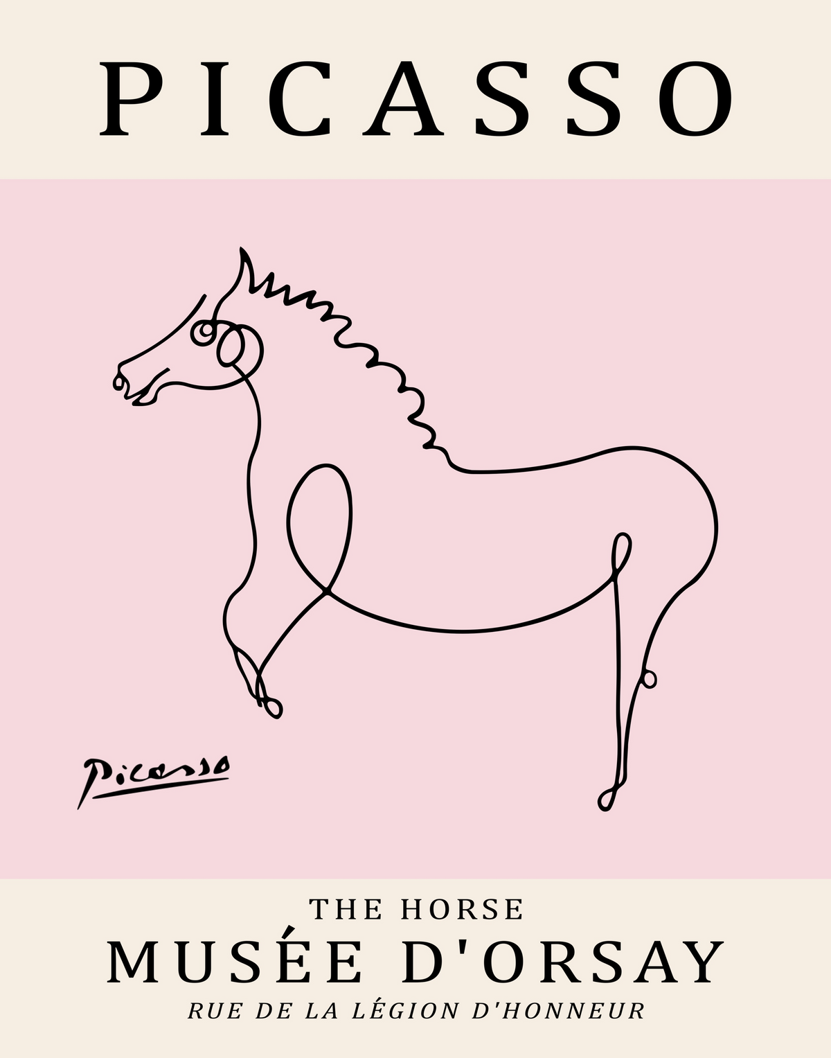 Picasso Animal Line Art Print 13 Designs 5 Colours Minimalist Exhibition Poster