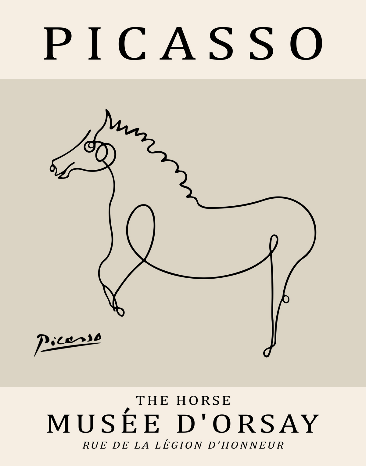 Picasso Animal Line Art Print 13 Designs 5 Colours Minimalist Exhibition Poster