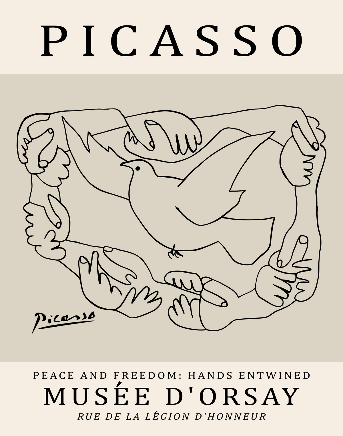 Picasso Abstract Line Art Print 15 Designs Minimalist Exhibition Poster