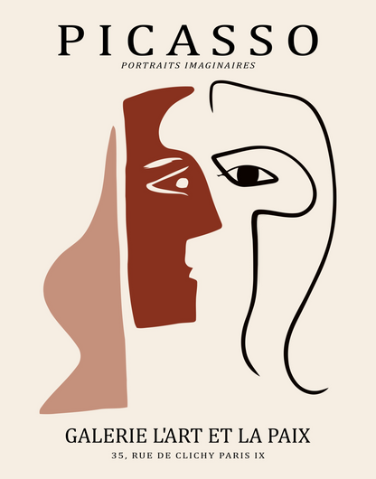 Picasso Abstract Line Art Print 15 Designs Minimalist Exhibition Poster