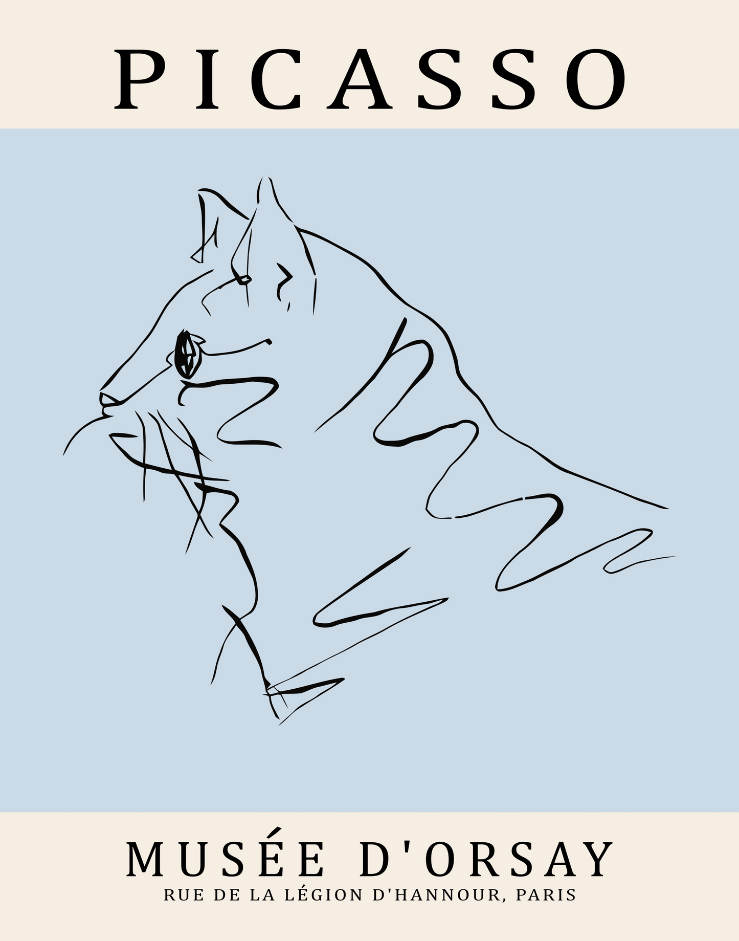 Picasso Cat Minimalist Portrait