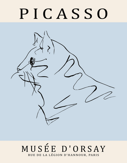 Picasso Cat Minimalist Portrait