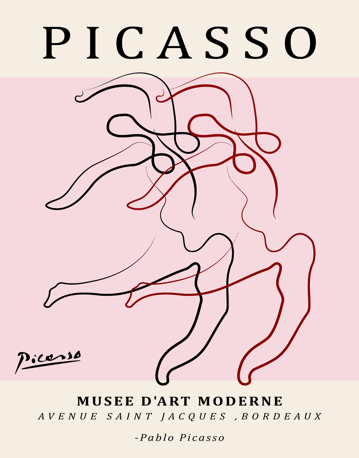 Picasso Abstract Line Art Print 15 Designs Minimalist Exhibition Poster