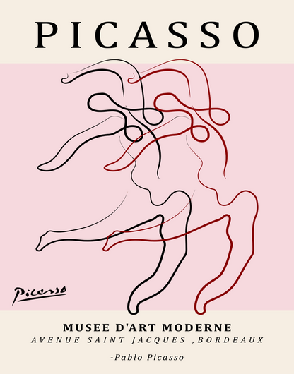 Picasso Abstract Line Art Print 15 Designs Minimalist Exhibition Poster