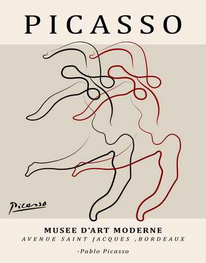 Picasso Abstract Line Art Print 15 Designs Minimalist Exhibition Poster