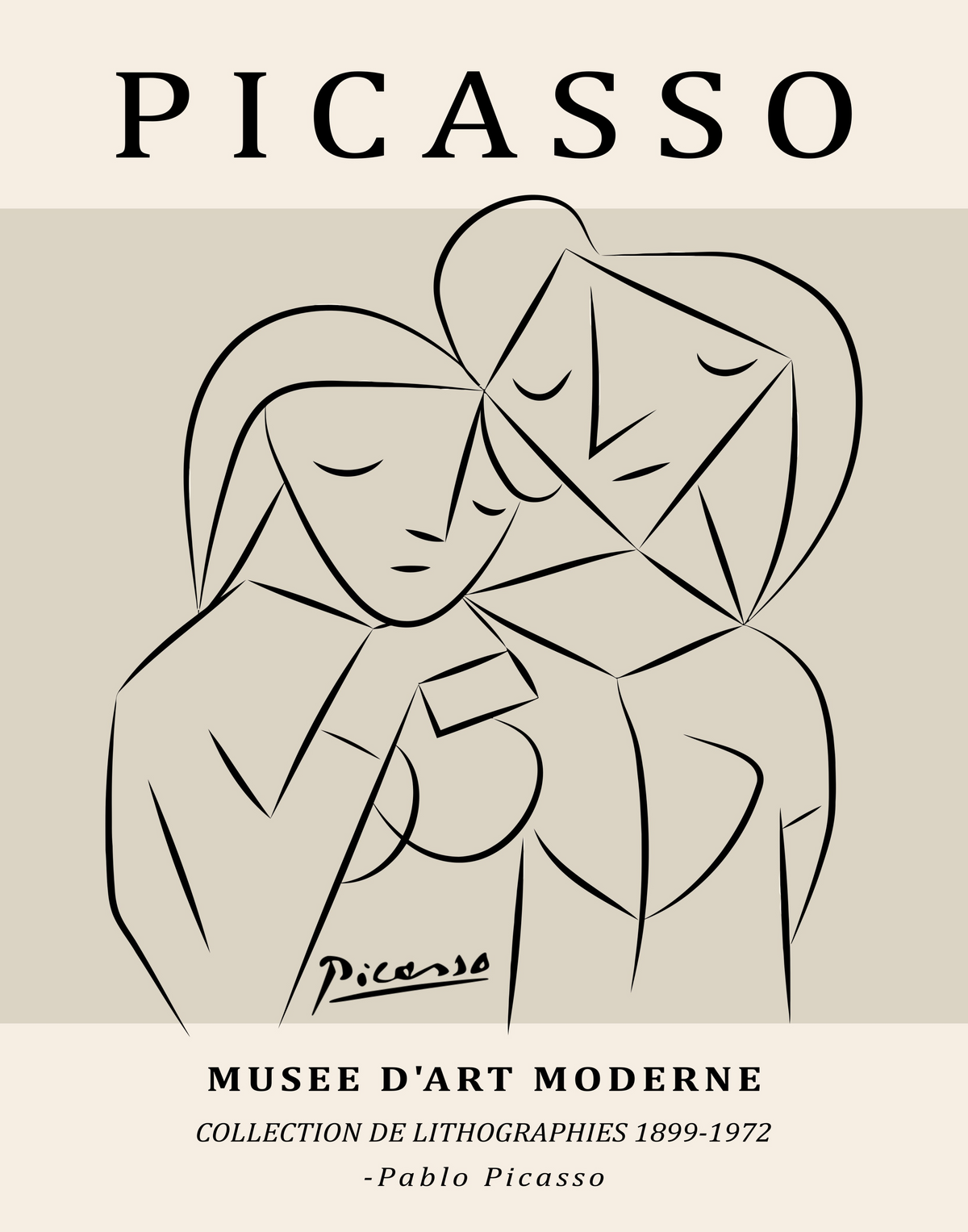 Picasso Abstract Line Art Print 15 Designs Minimalist Exhibition Poster