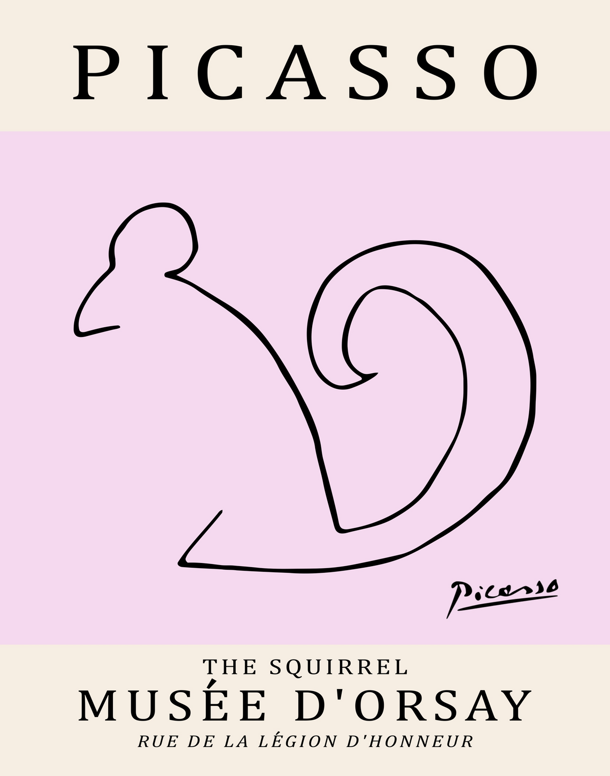 Picasso Animal Line Art Print 13 Designs 5 Colours Minimalist Exhibition Poster