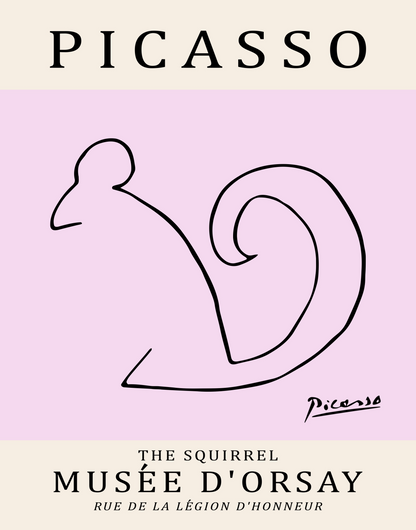 Picasso Animal Line Art Print 13 Designs 5 Colours Minimalist Exhibition Poster