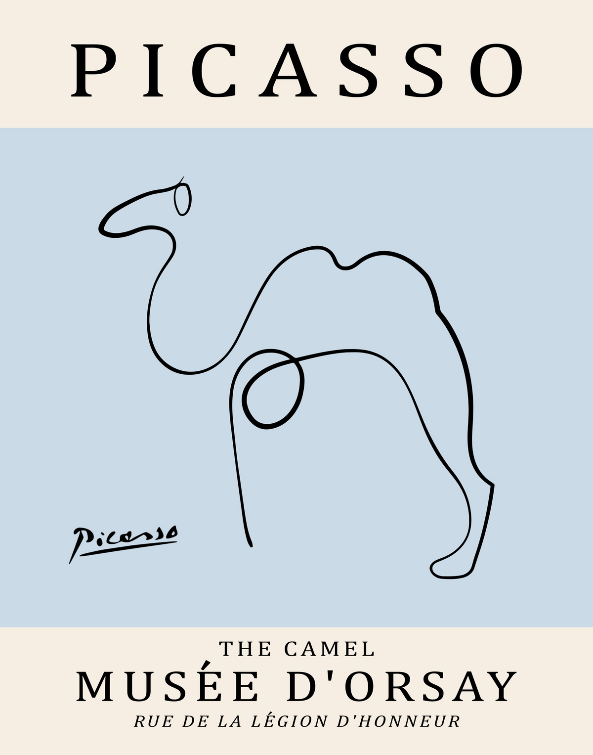 Picasso Animal Line Art Print 13 Designs 5 Colours Minimalist Exhibition Poster
