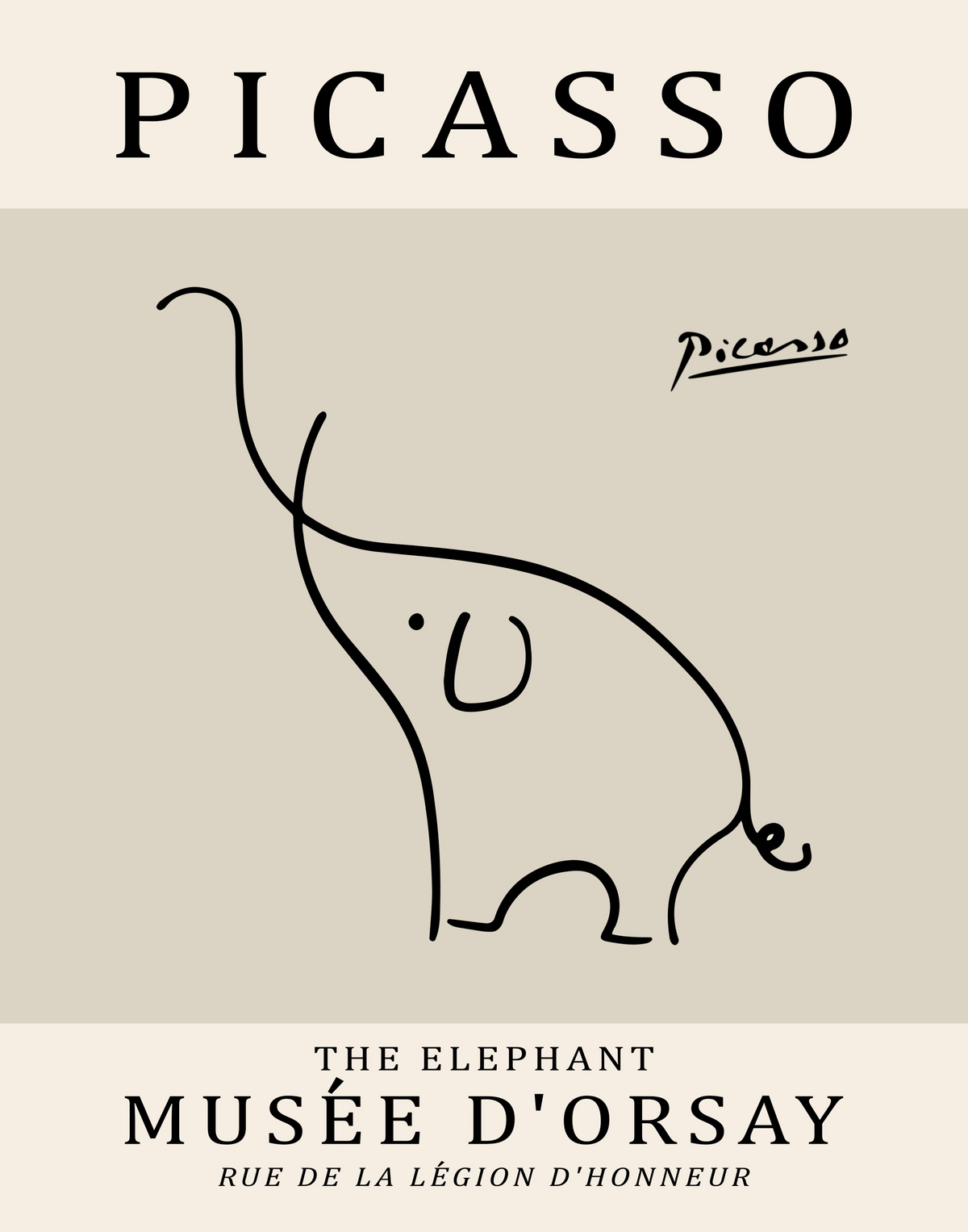 Picasso Animal Line Art Print 13 Designs 5 Colours Minimalist Exhibition Poster