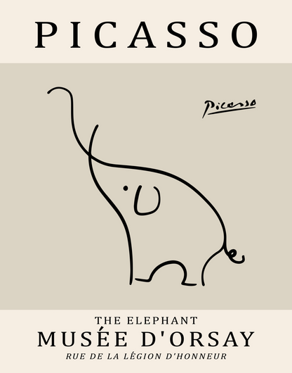 Picasso Animal Line Art Print 13 Designs 5 Colours Minimalist Exhibition Poster