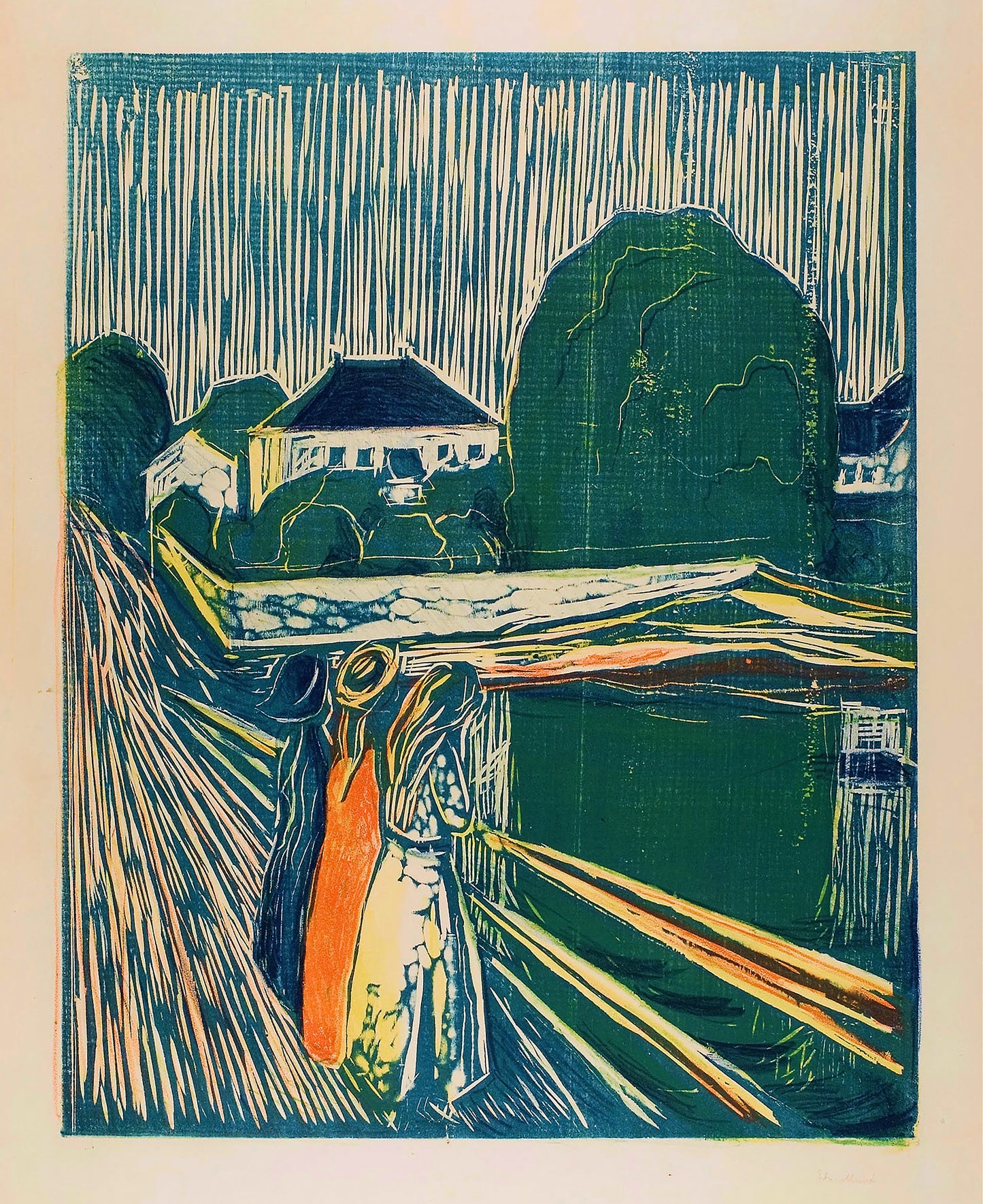 Edvard Munch The Girls on the Bridge 1918
