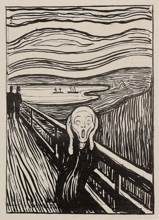 The Scream: Edvard Munch The Scream 1895 Lithograph  | Expressionist Wall Decor