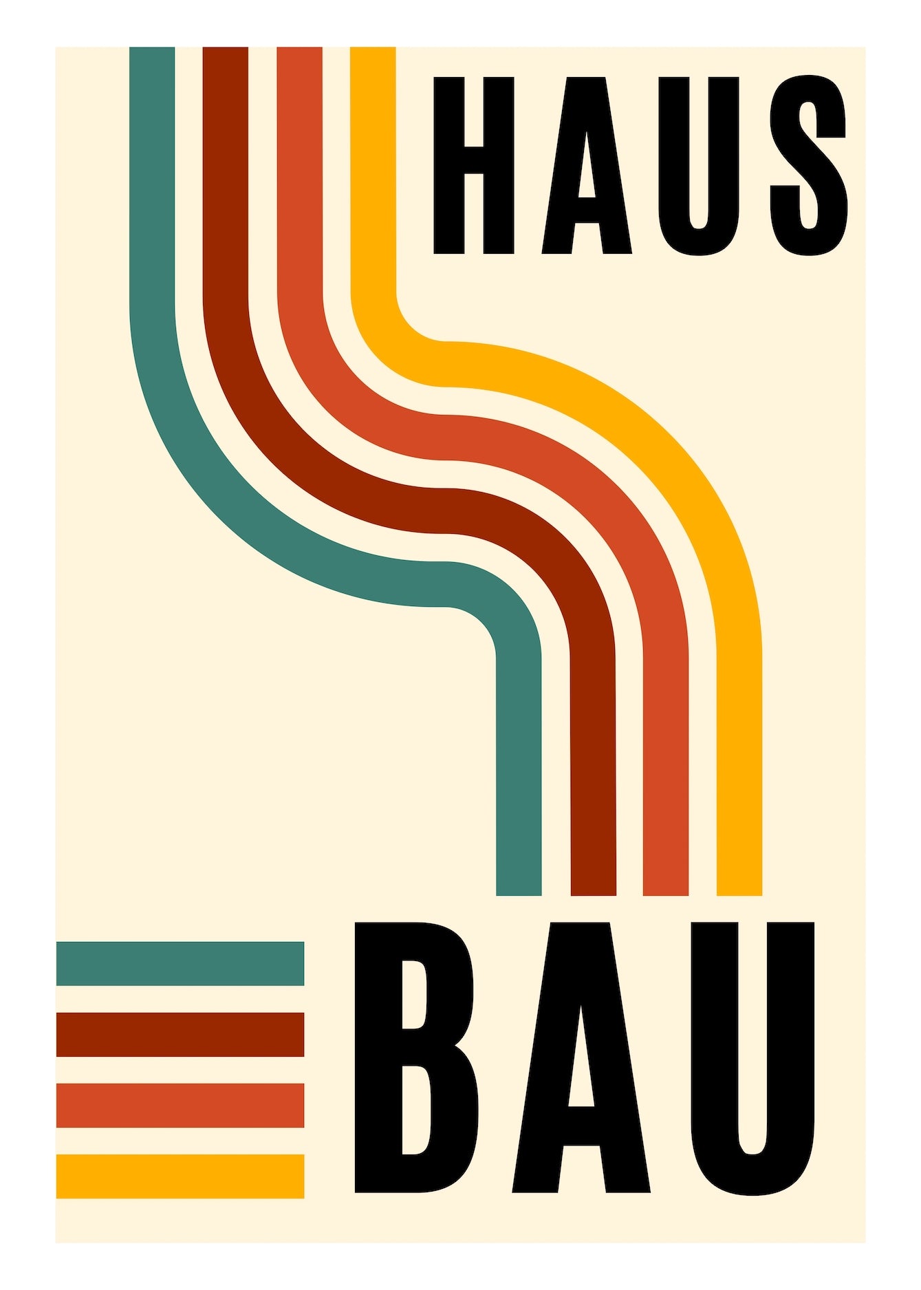 Vibrant Bauhaus Design Rainbow  Modern Abstract Geometric