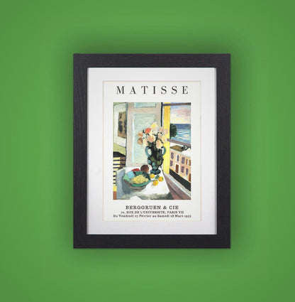 Framed Art Print  Floral Still-Life by Henri Matisse  11"x14" Black Frame