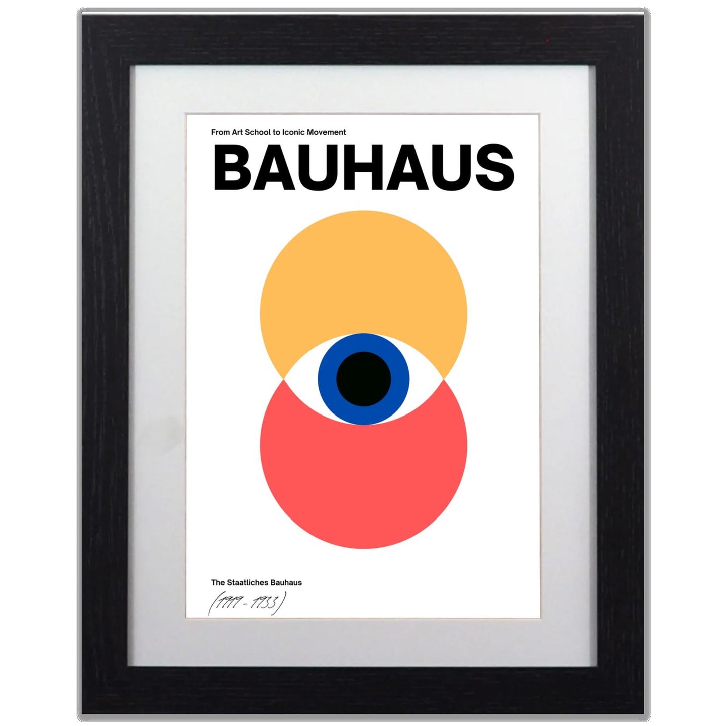 Bauhaus Inspired 'The Eye' Framed Poster - Modern Art Print 11"x14"