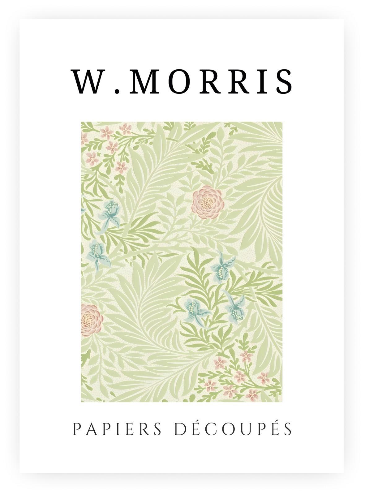 William Morris Exhibition Poster – Papiers Découpés Floral, Framed Print, Green