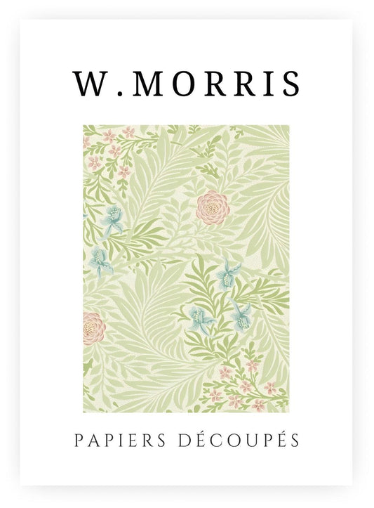 William Morris Exhibition Poster – Papiers Découpés Floral, Framed Print, Green