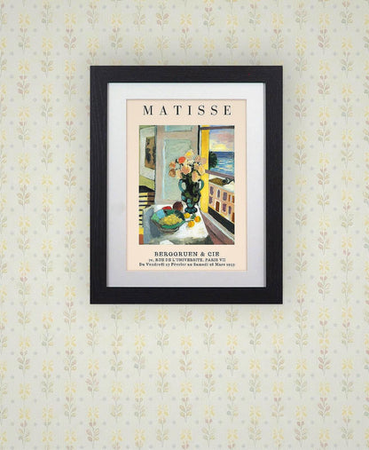 Framed Art Print  Floral Still-Life by Henri Matisse  11"x14" Black Frame