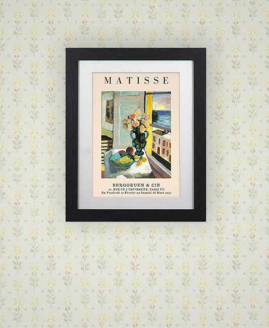 Framed Art Print  Floral Still-Life by Henri Matisse  11"x14" Black Frame
