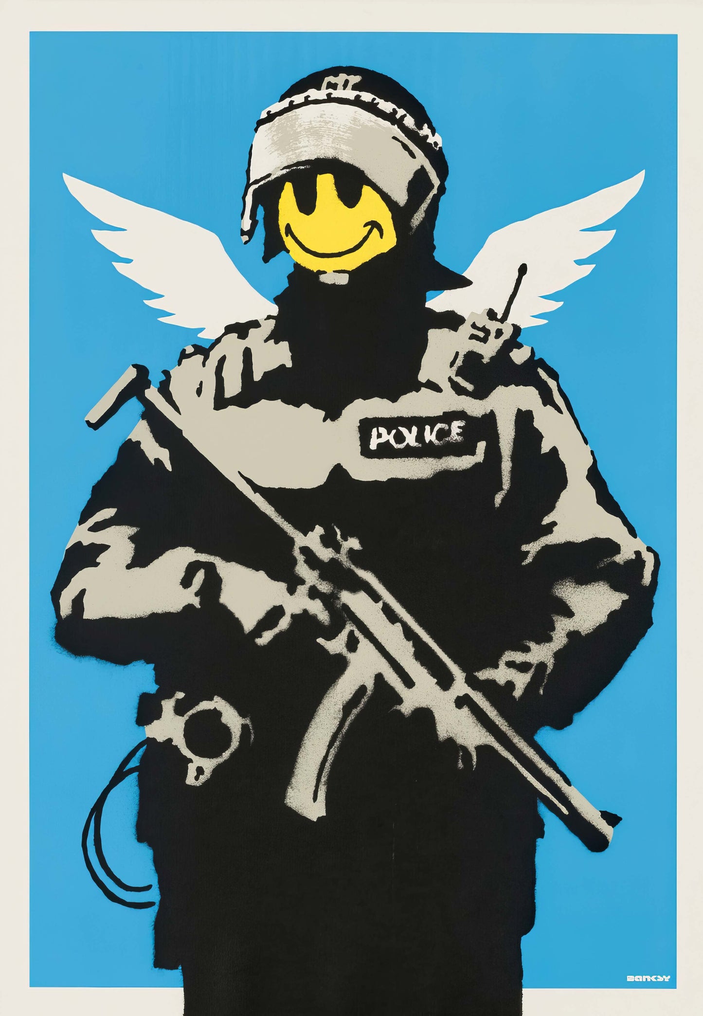 Banksy Smiley Face Angel