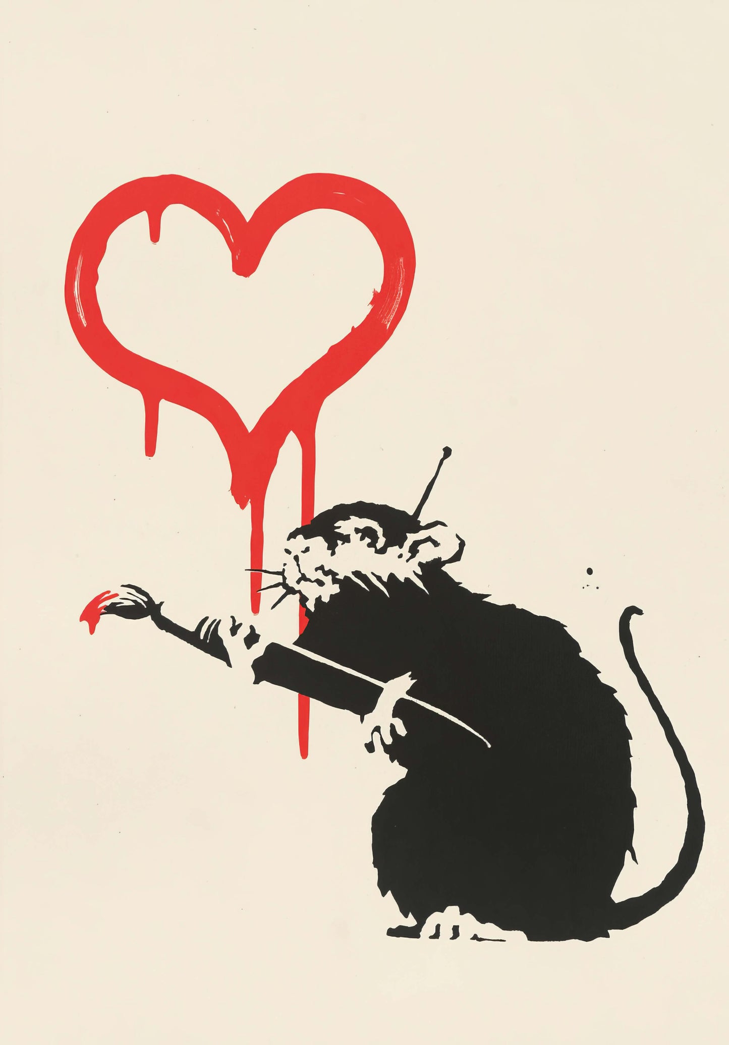 Banksy Paint Drip Heart Rat