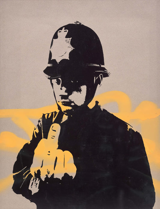 Banksy Middle Finger Police Officer