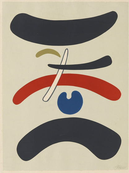 Willi Baumeister "Tori" (1951) Vintage Print – A4 German Abstractionist Wall Art