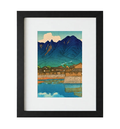 Framed Wall Art Print of Mountain Landscape Kawasage