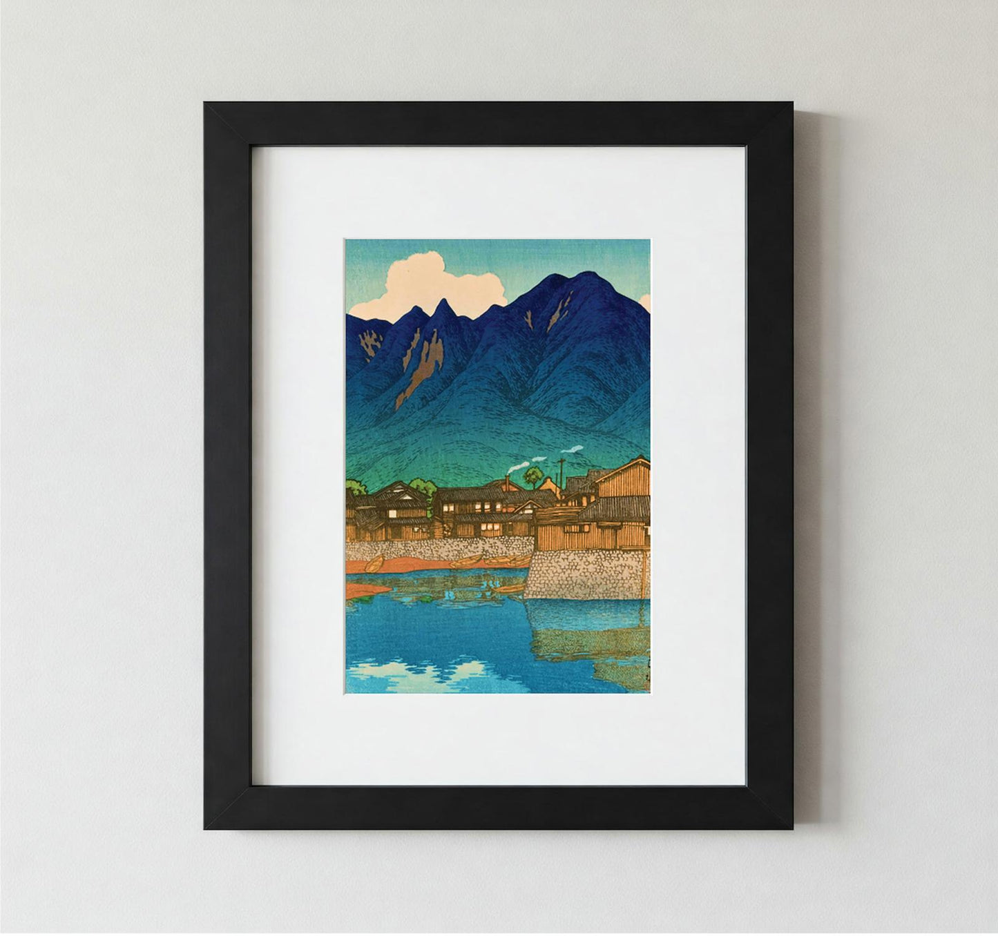 Framed Wall Art Print of Mountain Landscape Kawasage