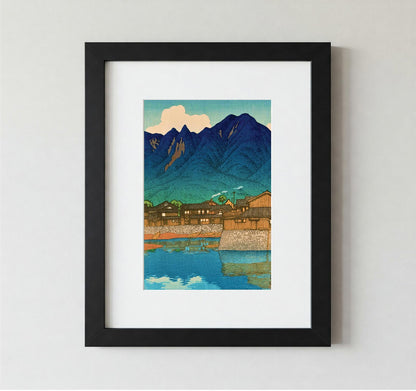 Framed Wall Art Print of Mountain Landscape Kawasage