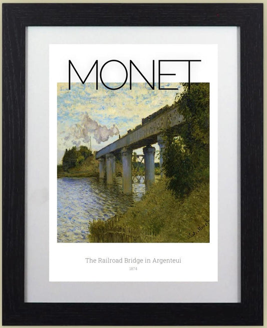 Framed Monet Railroad Bridge in Argenteui