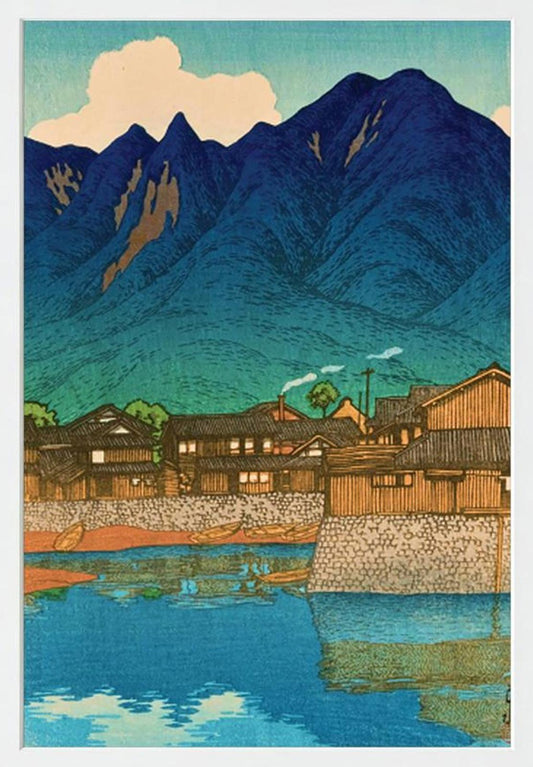 Framed Wall Art Print of Mountain Landscape Kawasage
