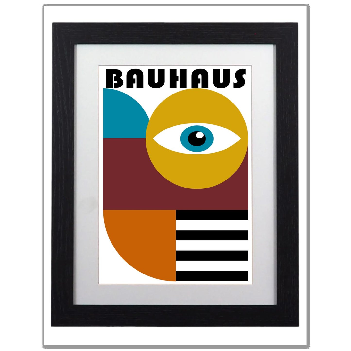 Bold Bauhaus Eye Framed Poster - Modern Art Print for Eclectic Decor