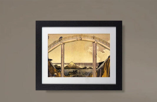 Under Mannen Bridge Fukagawa by Hokusai Framed Print