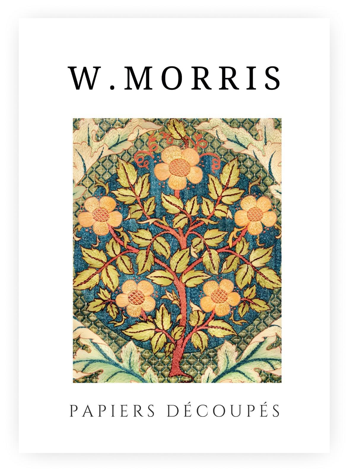 William Morris Exhibition Poster – Papiers Découpés Floral, Framed Print, Green