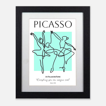 Picasso Inspired Dancer Line Art Framed Poster Modern Minimalism Art Print