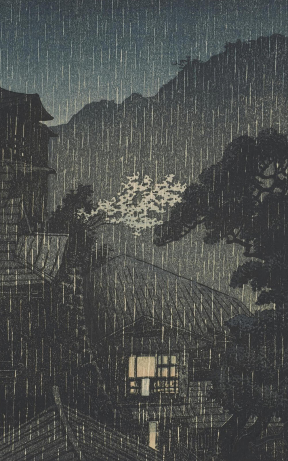 A4 Print Tochinoki hot spring, Higo, Kawase, Hasui, 1922