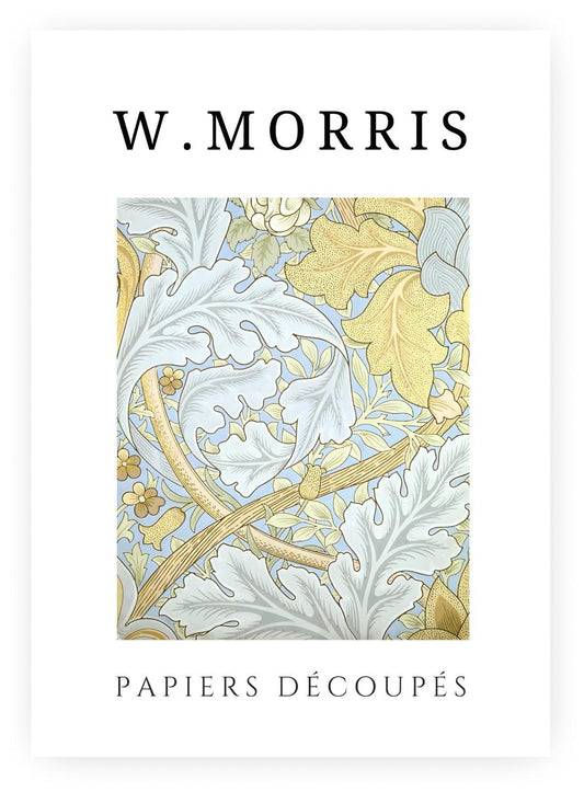 William Morris Exhibition Poster – Papiers Découpés Floral, Framed Print, Blue
