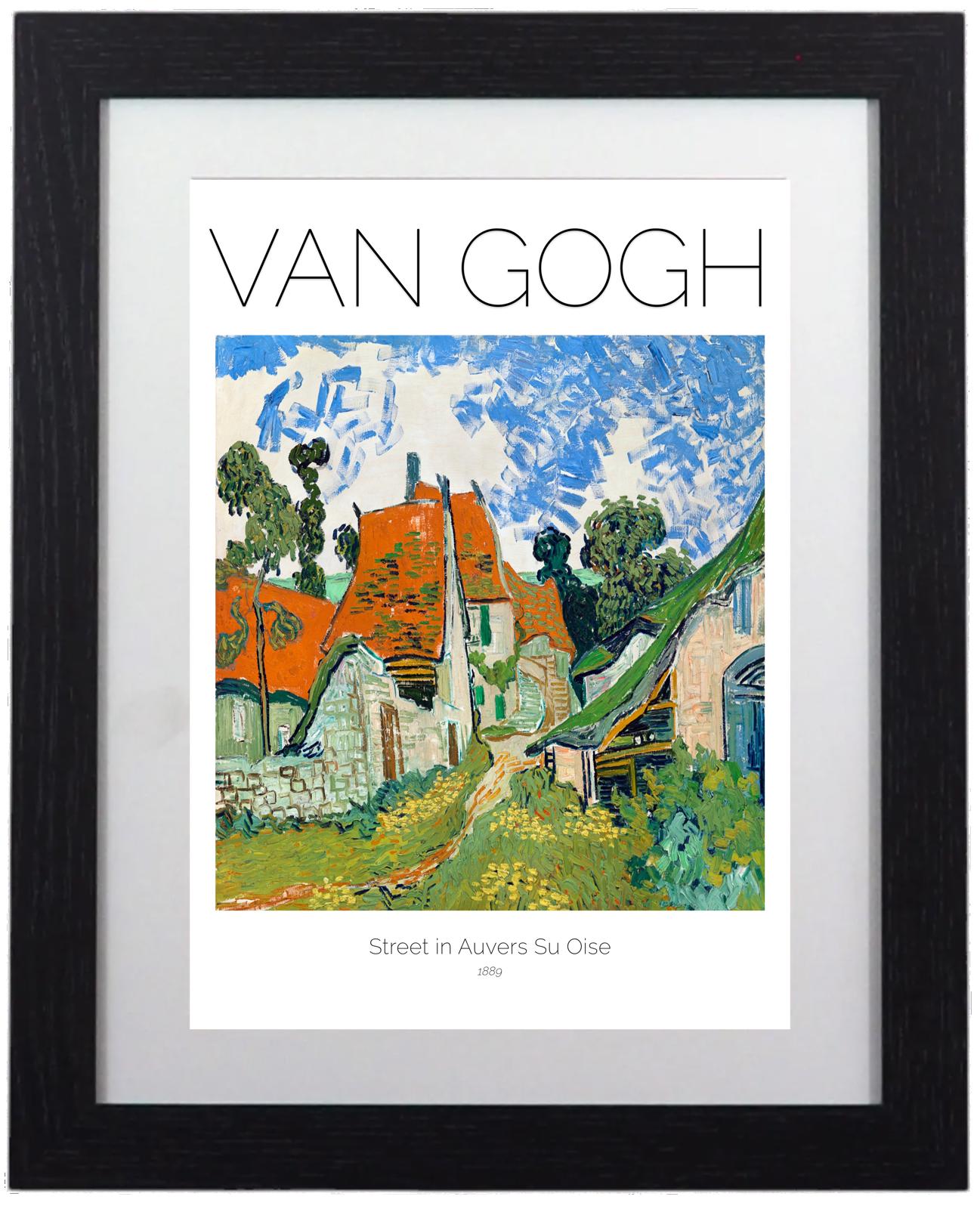 Framed Art Print Street in Auvers Su Oise by Van Gogh 11x14" Frame, A4 Print