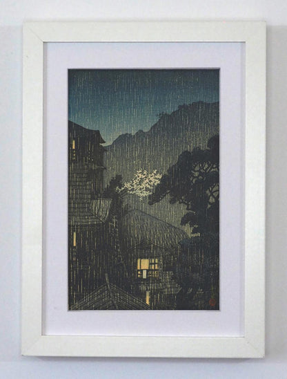 Framed Art Print Tochinoki Hot Spring by Kawase White Frame