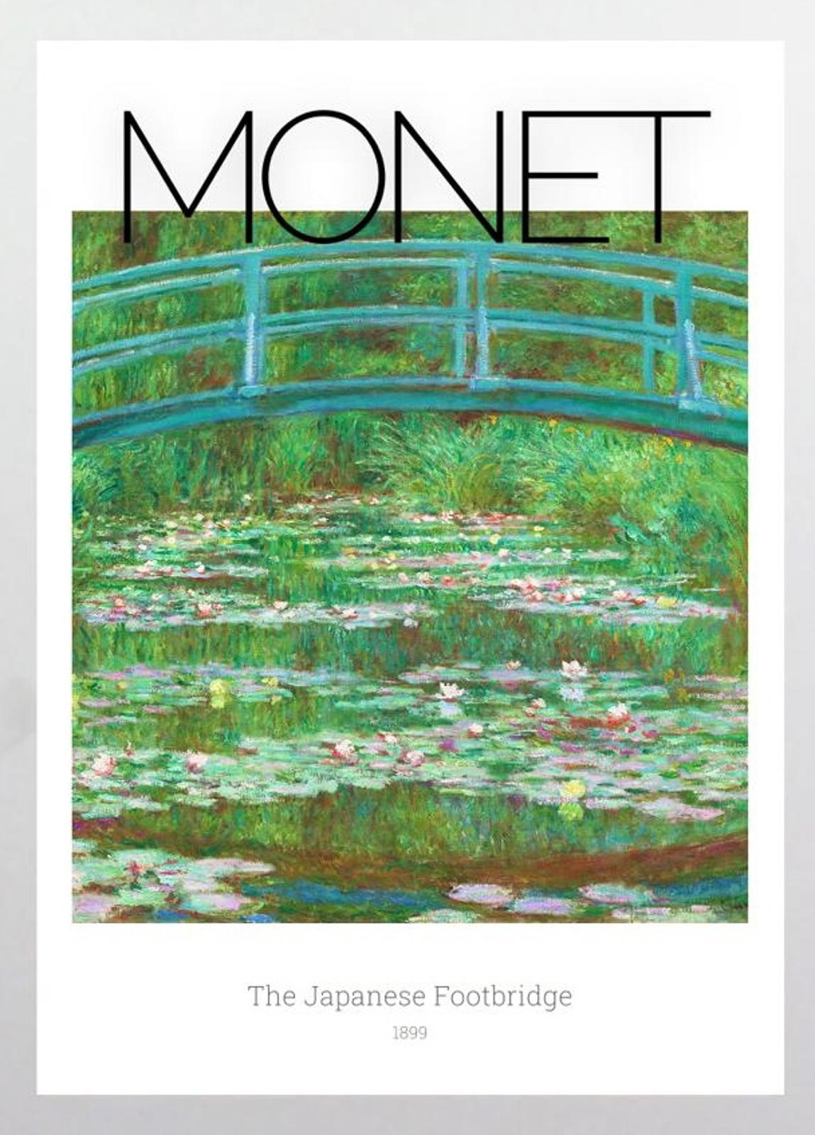 Framed Art Print The Japanese Footbridge by Claude Monet 11"x14" Black Frame