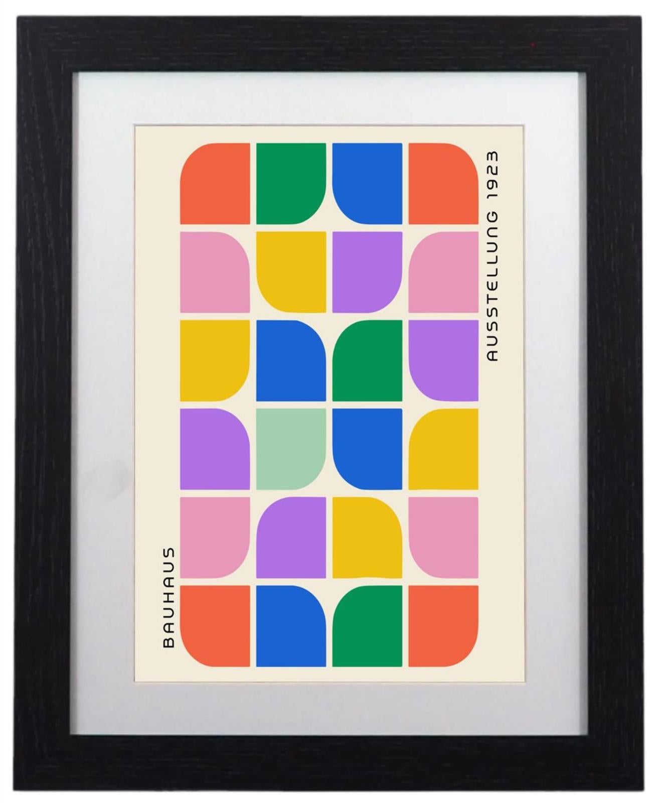 Vibrant Bauhaus Geometric Print - Framed Exhibition Poster