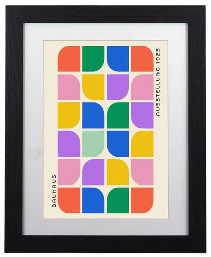 Vibrant Bauhaus Geometric Print - Framed Exhibition Poster