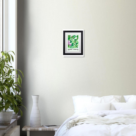 Bauhaus Exhibition Geometric Print Framed Poster Modern Art in Verdant Lavender