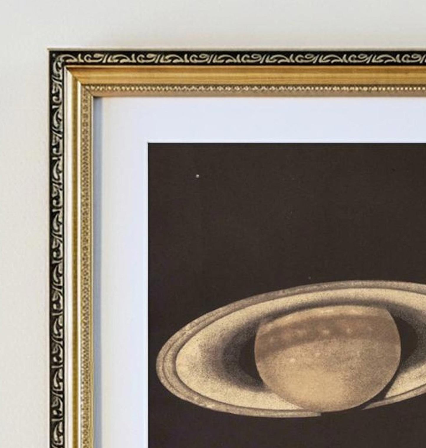 Framed Art Print The Planet Saturn  Gilt Frame A4 Print