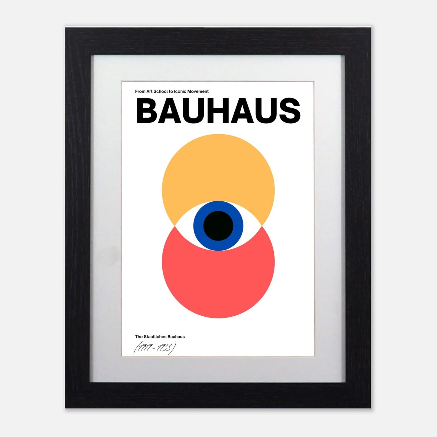 Bauhaus Inspired 'The Eye' Framed Poster - Modern Art Print 11"x14"