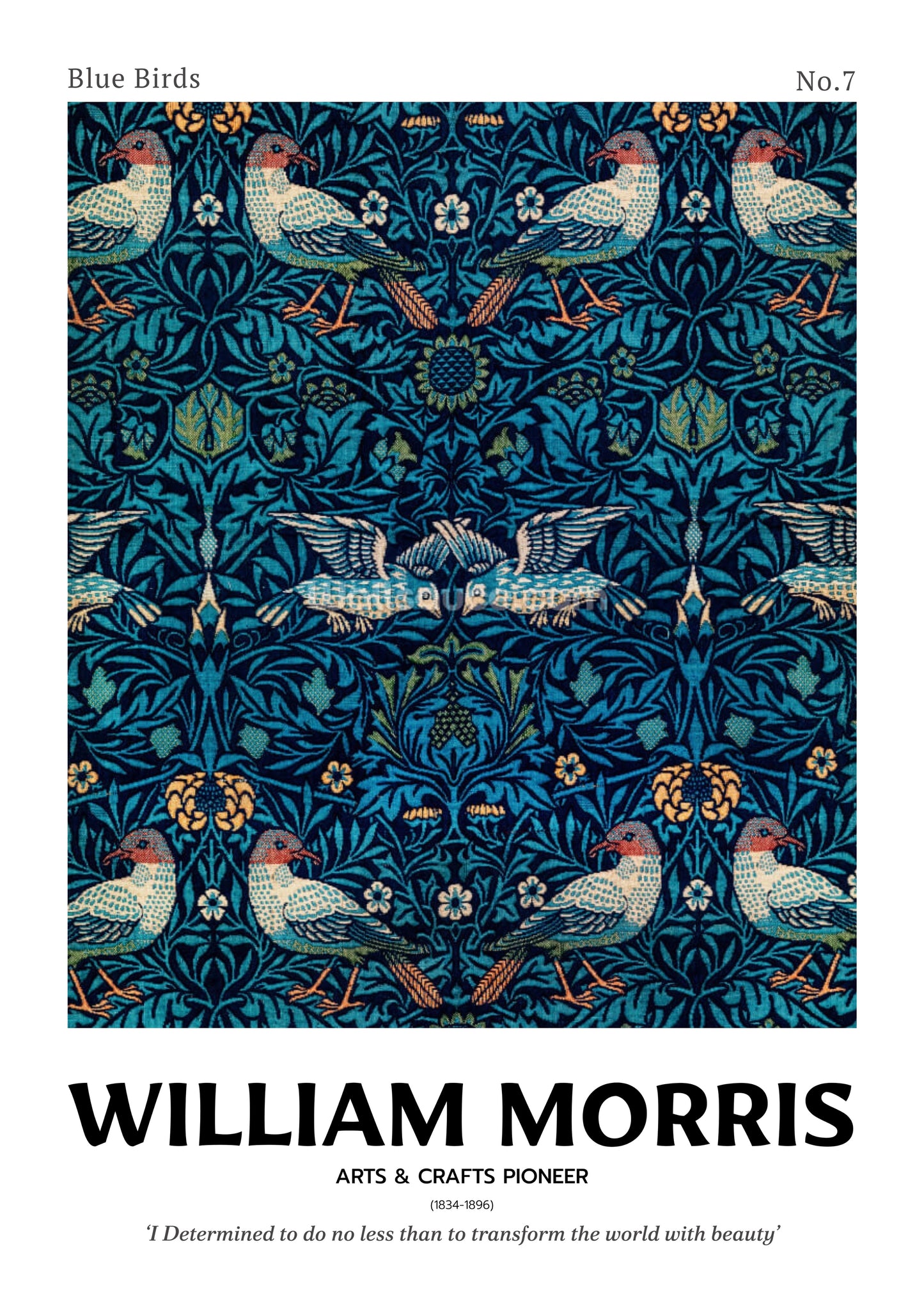 William Morris Blue Birds Pattern