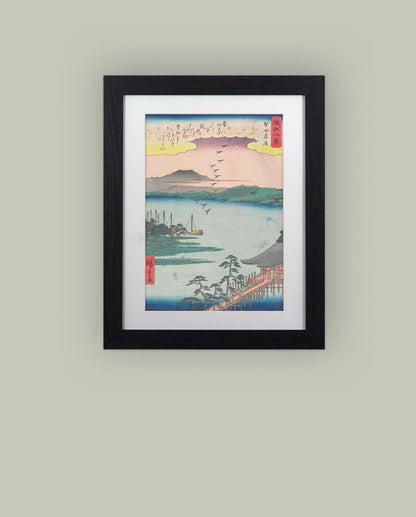 Framed Art Print Suidō Bridge and Surugadai by Hiroshige